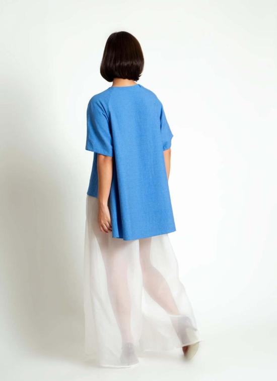  카렘 블라우스 Kaarem Nonic 라글란 반팔 Hi Lo 탑 - KAAREM