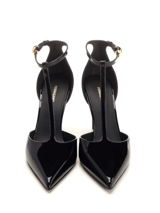  살바토레 페라가모 힐/펌프스 페라가모 T 스트랩 샌들 네로 - SALVATORE FERRAGAMO