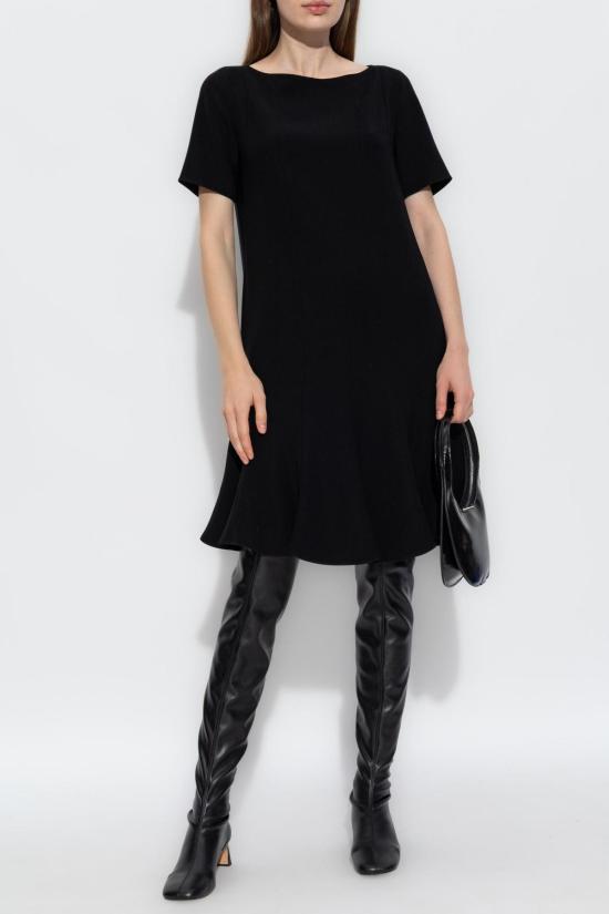  엠포리오 아르마니 숏 원피스 반팔 드레스 블랙 - EMPORIO ARMANI