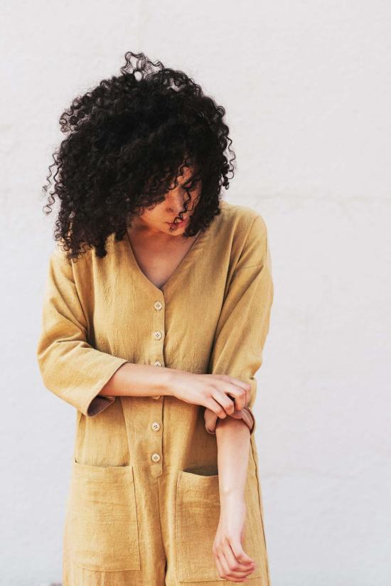  해피 프렌치 갱 점프수트 Happyfrenchgang  머스타드 - HAPPY FRENCH GANG