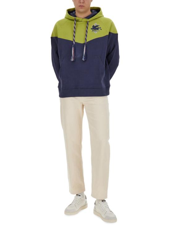  에트로 긴팔 티셔츠 로고 후드티 (녹색) - ETRO