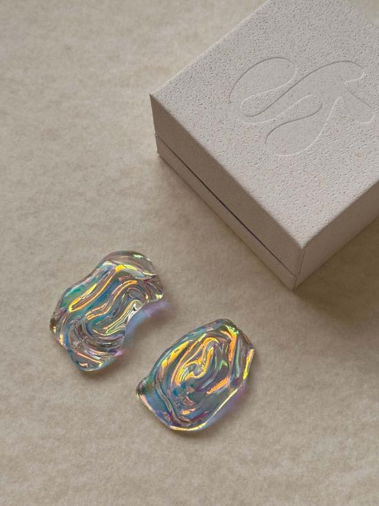  줄리 테브노 이어링 줄리 테베노 오스트라 유리 귀걸이 태양 - JULIE THEVENOT