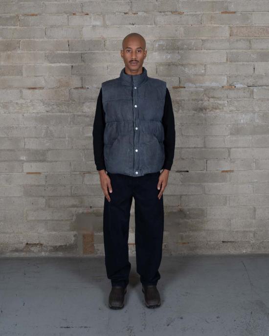  올더브라더 베스트 형의 왁스 코팅 패딩 조끼 - OLDERBROTHER