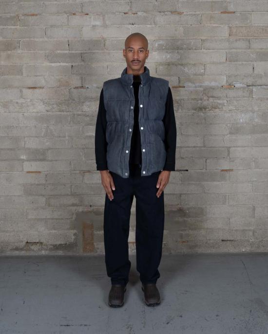  올더브라더 베스트 형의 왁스 코팅 패딩 조끼 - OLDERBROTHER