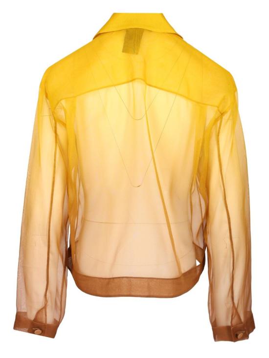  막스마라 블라우스 막스 마라 다비나 숏셔츠 디그라데이션 실크 오르간자 셔츠 골드 - MAX MARA