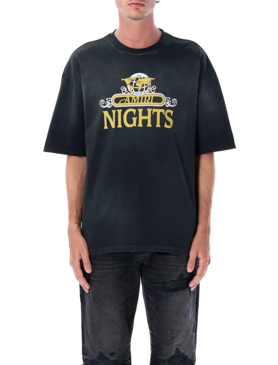  아미리 반팔 티셔츠 나이트 오버사이즈 티셔츠 블랙