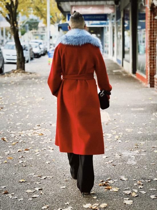  Lindsay Nicholas New York 머플러/스카프 린지 니콜라스 뉴욕 인조 모피 칼라 블루 - LINDSAY NICHOLAS NEW YORK