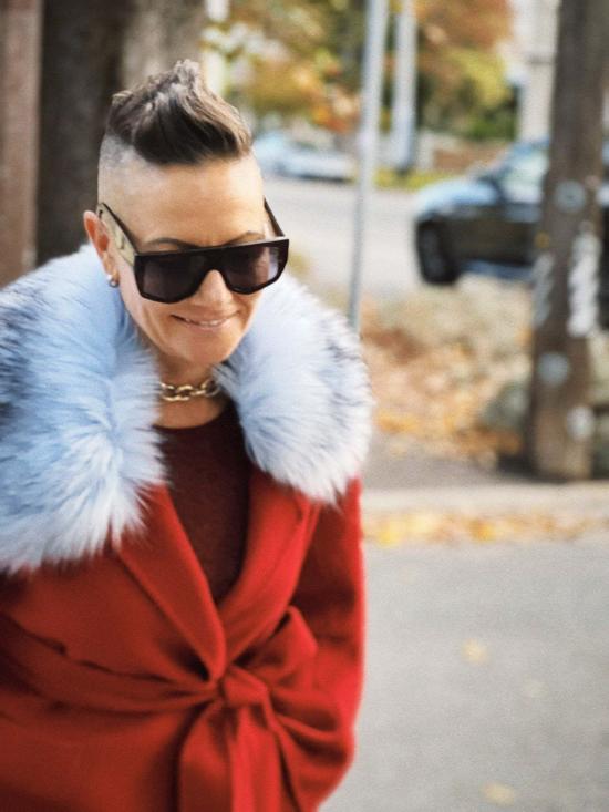  Lindsay Nicholas New York 머플러/스카프 린지 니콜라스 뉴욕 인조 모피 칼라 블루