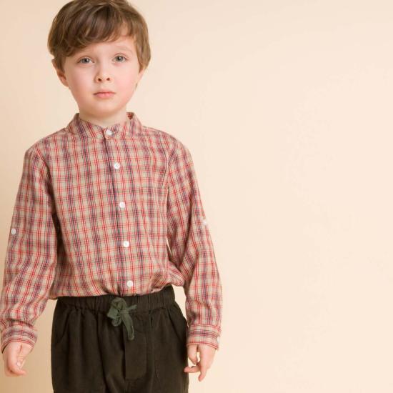  [키즈] Beet World 셔츠 키즈 비트 월드 긴팔 체크 셔츠 (빨간색/파란색) - BEET WORLD
