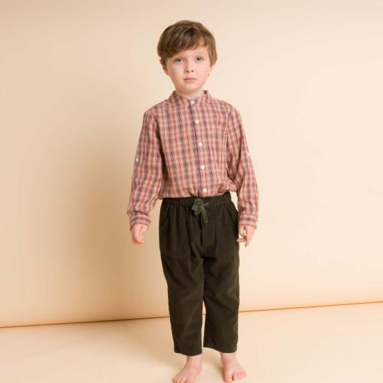  [키즈] Beet World 셔츠 키즈 비트 월드 긴팔 체크 셔츠 (빨간색/파란색)