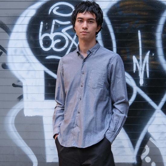  Steven Alan 긴팔 셔츠 스티븐 앨런 싱글 니들  그래파이트 트윌