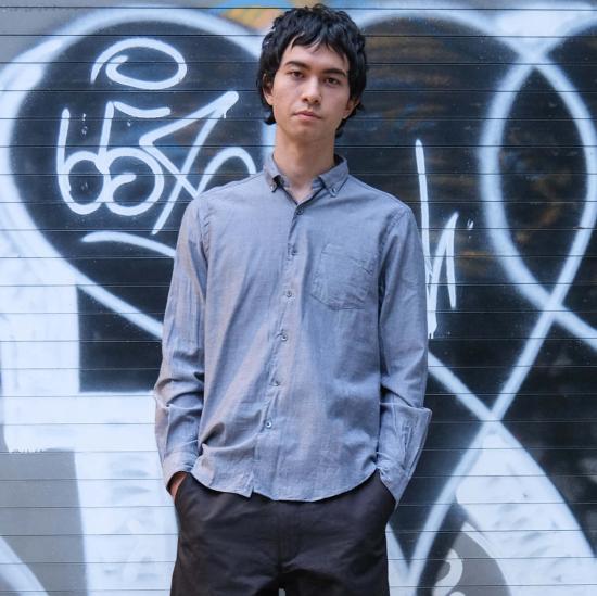  Steven Alan 긴팔 셔츠 스티븐 앨런 싱글 니들  그래파이트 트윌 - STEVEN ALAN