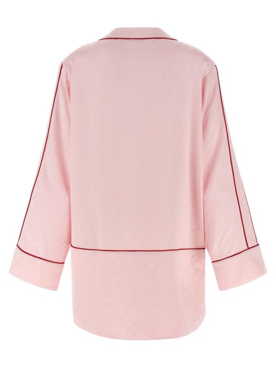  오프화이트 언더웨어 자카드 새틴 뉴 록시 파자마 셔츠 핑크 - OFF WHITE