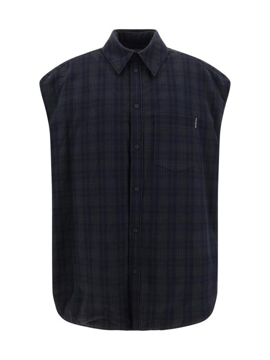  발렌시아가 셔츠 탈부착형 소매 셔츠 (회색) - BALENCIAGA