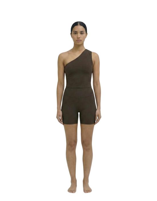  hauslabel 민소매 티셔츠 하우스라벨 원숄더 비대칭 탑 아라비카 - HAUSLABEL