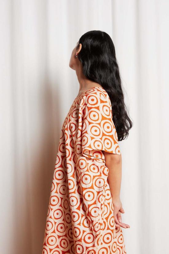  Fahari Bazaar 미디 원피스 오렌지 도트의  Kaftan - OTHER BRANDS