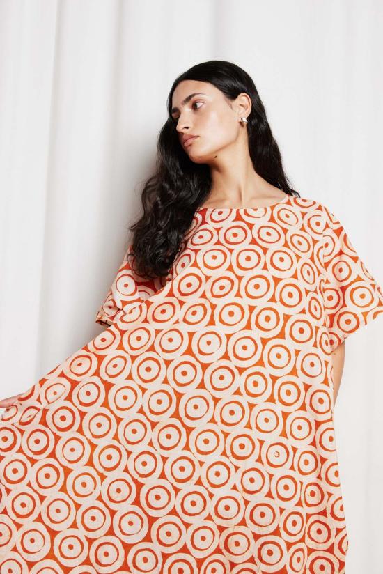  Fahari Bazaar 미디 원피스 오렌지 도트의  Kaftan