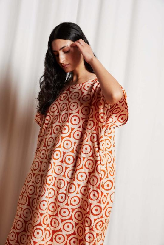  Fahari Bazaar 미디 원피스 오렌지 도트의  Kaftan - OTHER BRANDS