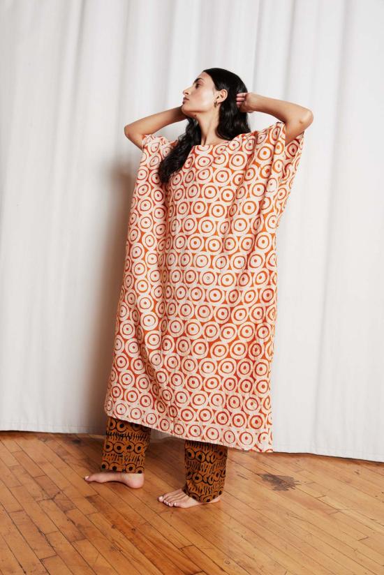  Fahari Bazaar 미디 원피스 오렌지 도트의  Kaftan - OTHER BRANDS