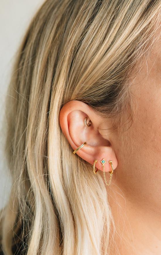  시에라 윈터 주얼리 이어링 델마와 루이스 후프  골드 베르메일/터쿼이즈 - SIERRA WINTER JEWELRY