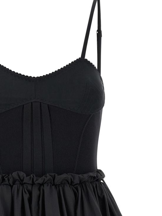  디 아티코 숏 원피스 아티코 타프타 드레스 블랙 - THE ATTICO