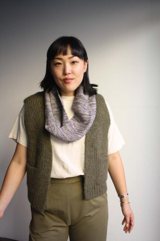  머틀 머플러/스카프 씨드 스티치 카울 프린트 - MYRTLE