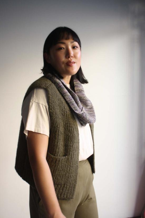  머틀 머플러/스카프 씨드 스티치 카울 프린트 - MYRTLE