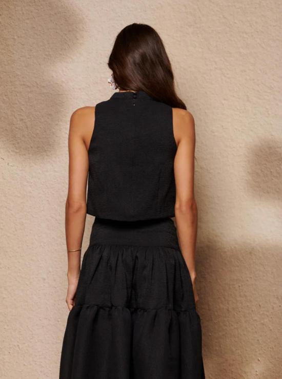  시스터 제인 민소매 티셔츠 글로우 플로라 크롭탑 블랙 - SISTER JANE