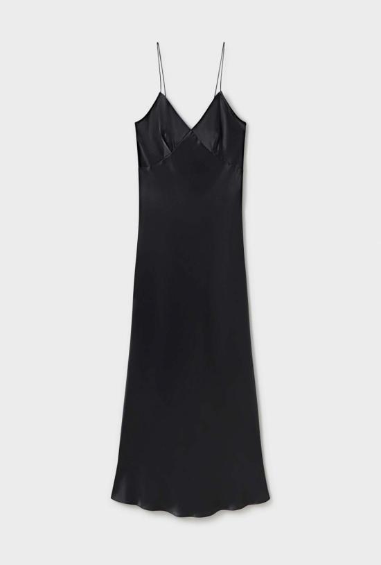  실크 런드리 롱 원피스 데코 룰로 드레스 블랙 - SILK LAUNDRY