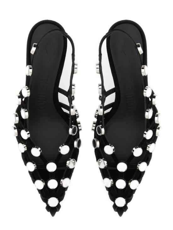  디 아티코 힐/펌프스 아티코 슬링백 그리드 하이힐 블랙 - THE ATTICO