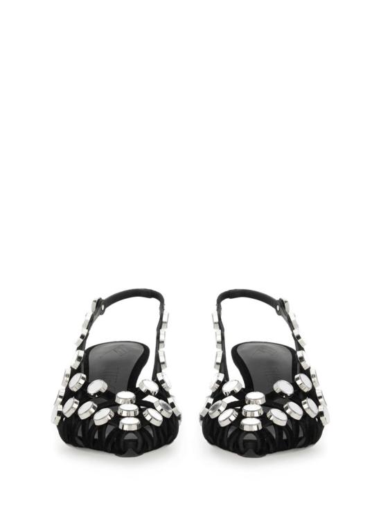  디 아티코 힐/펌프스 아티코 슬링백 그리드 하이힐 블랙 - THE ATTICO