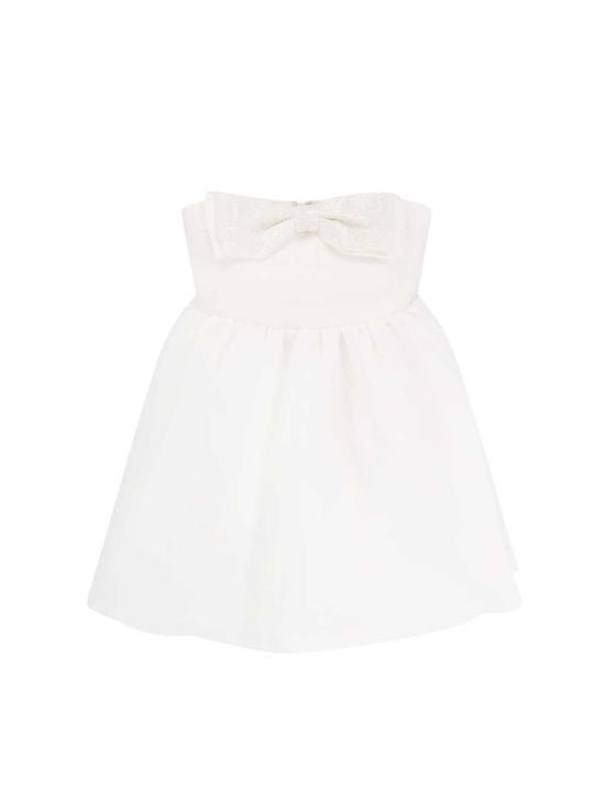  셀프 포트레이트 숏 원피스 타프타 반도 미니 드레스 화이트