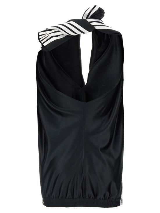  발렌시아가 숏 원피스 트랙수트 드레스 화이트/블랙 - BALENCIAGA