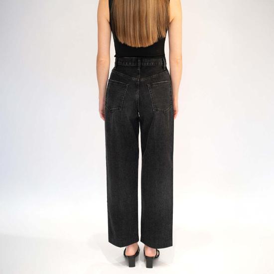  타나카 데님 팬츠 스트레이트 진 팬츠 블랙 셀비지 - TANAKA