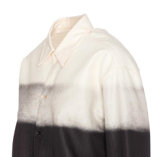  마르지엘라 셔츠 Maison Margiela Trompe Loeil 핀스트라이프 셔츠 블랙 - MAISON MARGIELA