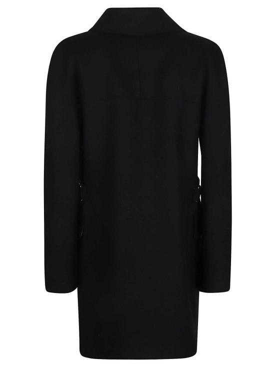  랑방 코트 더블 브레스티드  블랙 - LANVIN