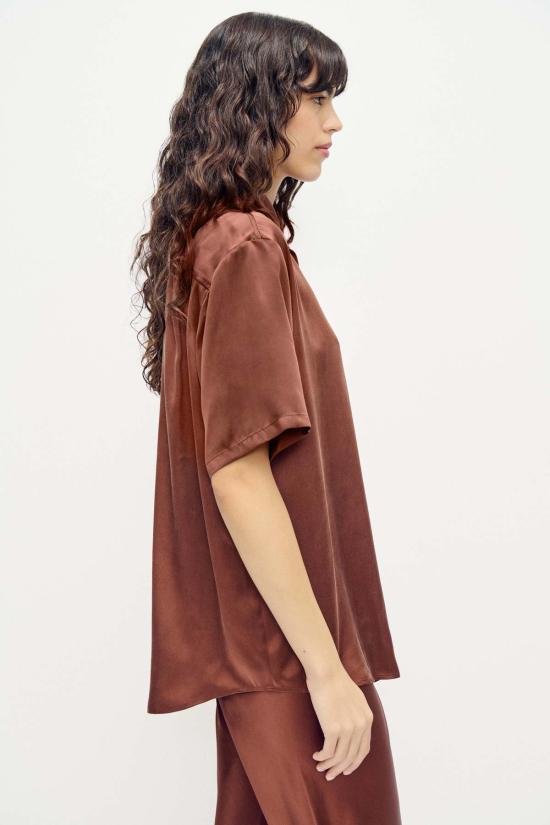  실크 런드리 반팔 티셔츠 반팔 보이프렌드 셔츠 루트 - SILK LAUNDRY