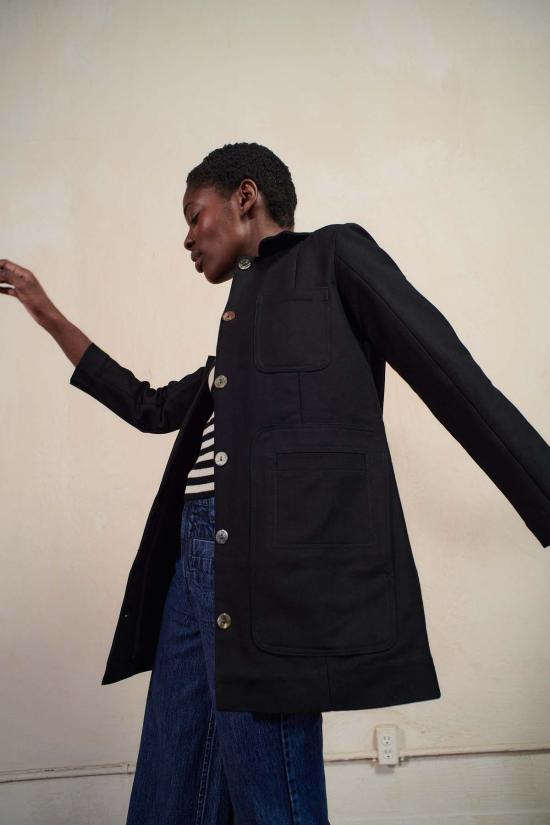  마리아 스탠리 패딩 쇼트 콘래드 카 코트 느와르 - MARIA STANLEY