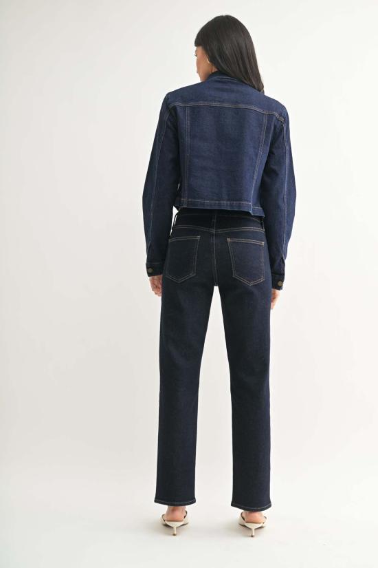  저스트 블랙 데님 데님 팬츠 미드라이즈 스트레이트 진 라이트 데님 - JUST BLACK DENIM