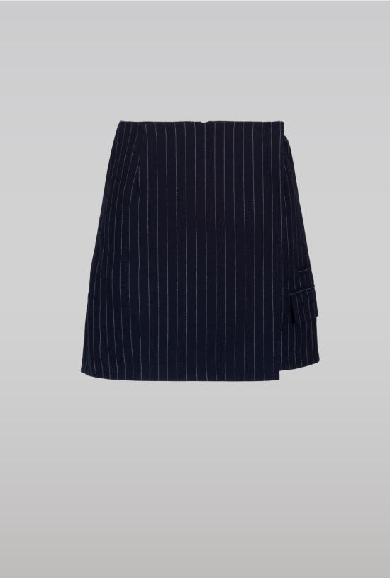  샘디 숏 스커트 핀스트라이프 스커트