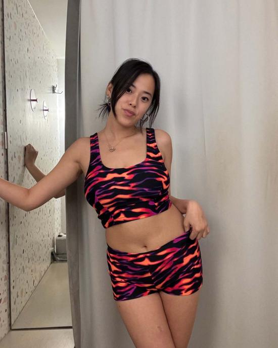  Kayleigh Peddie 비키니 수영복 케일리 페디 테이텀 네온 지브라 수영복 반바지 - OTHER BRANDS