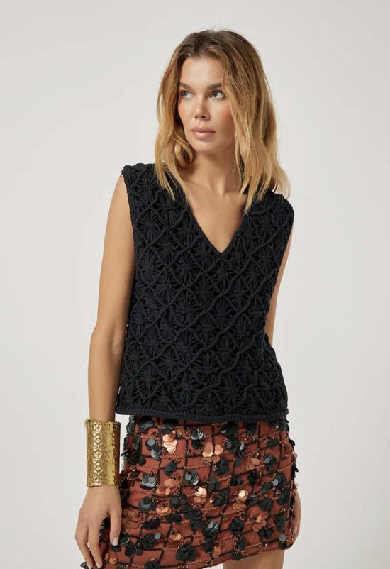  스칼렛 파피스 블라우스 스칼렛 포피스 위위노 탑 블랙