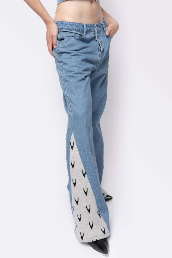  팡 뉴욕 데님 팬츠 팡 자카드 니트/데님 믹스 미디어 팡 진 데님/그레이 - FANG NYC