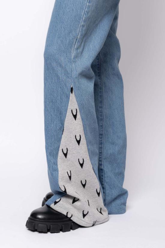  팡 뉴욕 데님 팬츠 팡 자카드 니트/데님 믹스 미디어 팡 진 데님/그레이 - FANG NYC