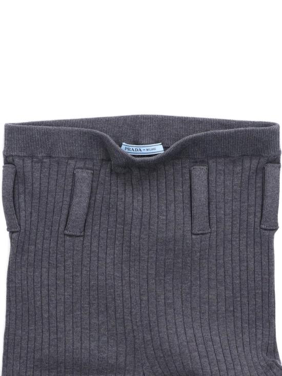  프라다 양말 골지 면 타이츠 그레이 - PRADA