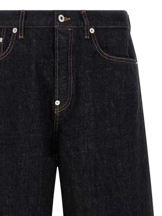  겐조 데님 팬츠 턴업 진 블루 - KENZO