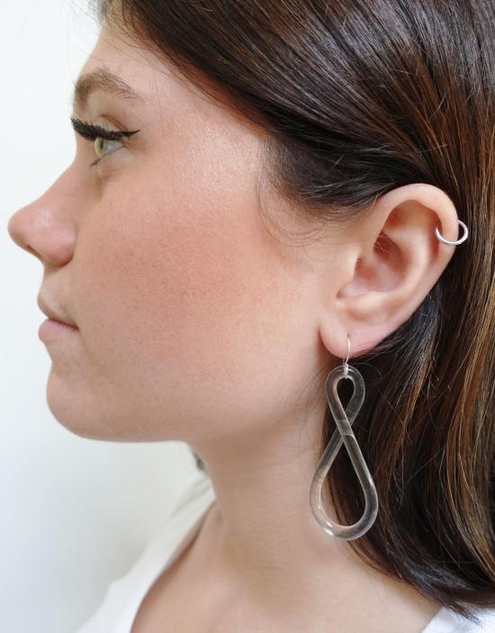  JANE D'ARENSBOURG 이어링 제인 다렌스버그 클리어 트위스트 실버