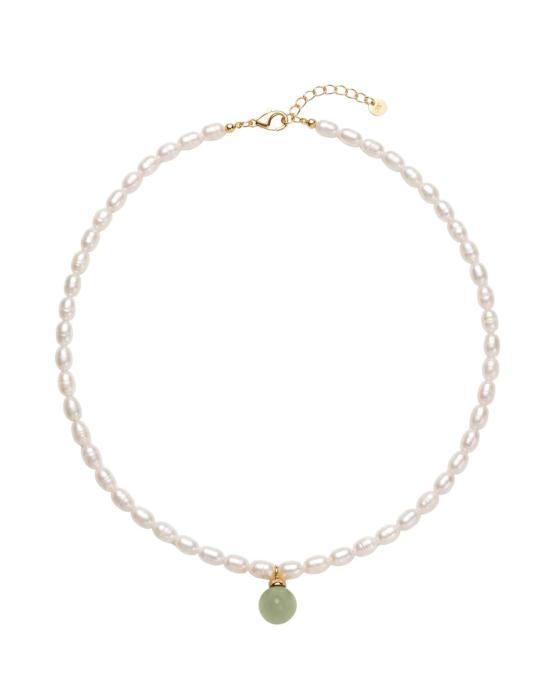  세레 목걸이/팬던트 세리 벨 펄 앤 제이드 초커 그린