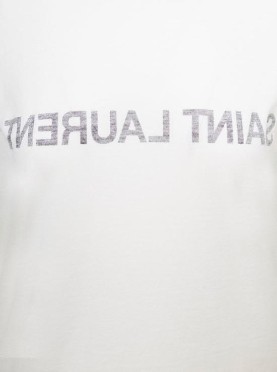  생로랑 반팔 티셔츠 생 로랑 리버스 로고 티셔츠 (화이트) - SAINT LAURENT