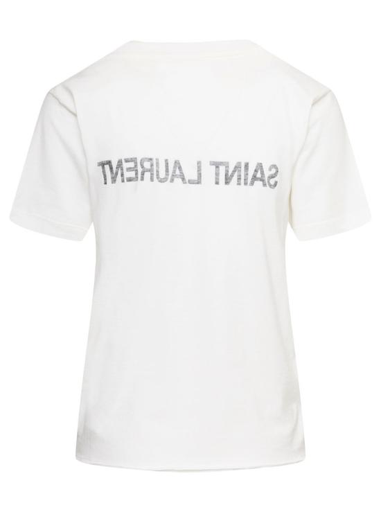  생로랑 반팔 티셔츠 생 로랑 리버스 로고 티셔츠 (화이트) - SAINT LAURENT